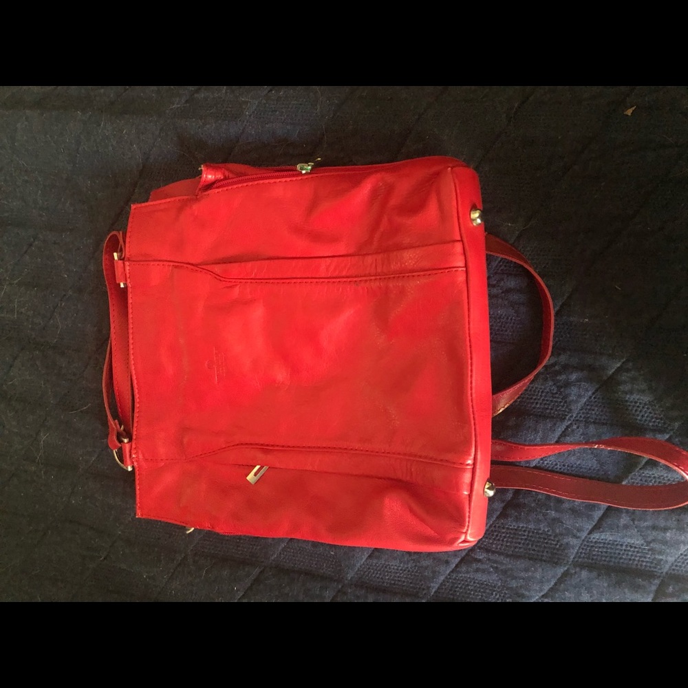 Red Italian genuine leather purse